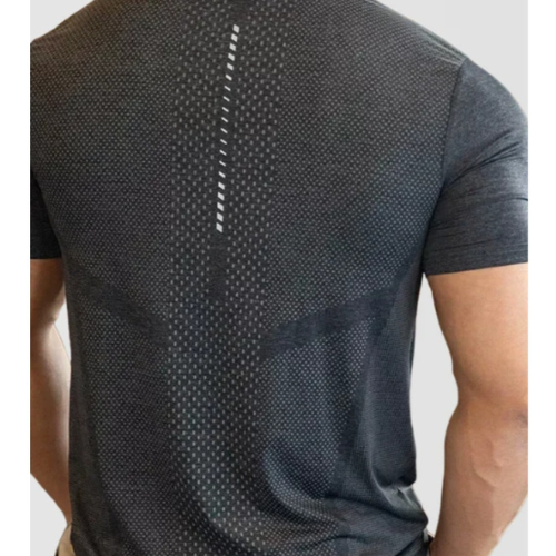 Mens Black Quick-Dry Ice Silk Fitness T Shirt - HAMERSFITNESS