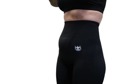 Women Black High Waist Seamless Running / Gym Leggings - HAMERSFITNESS