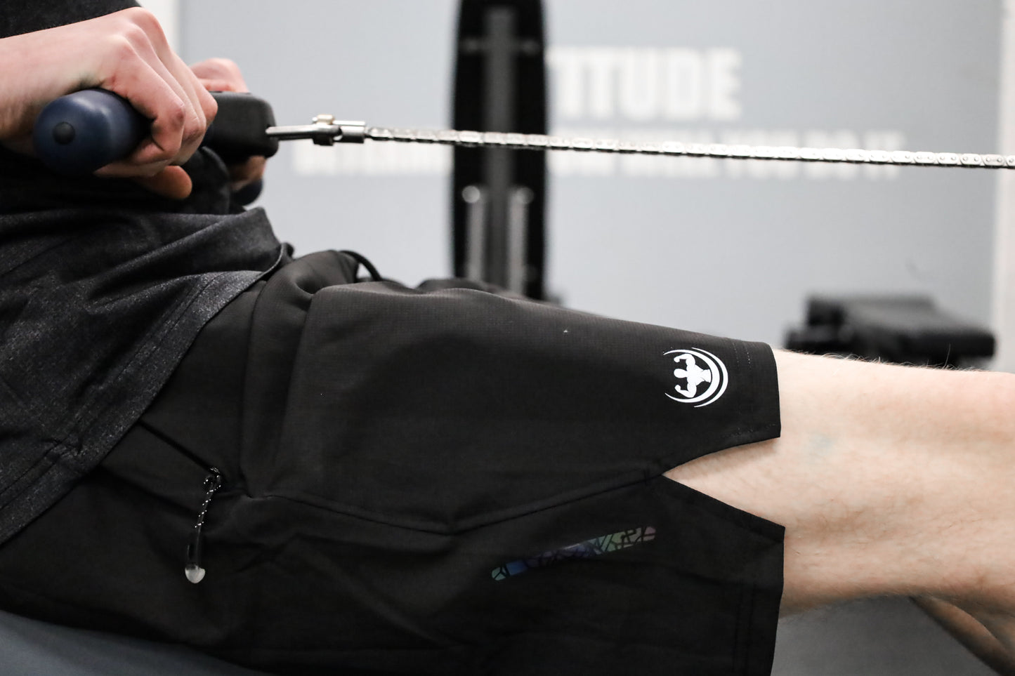 Mens Black Gym / Running Shorts With Zipper Pockets