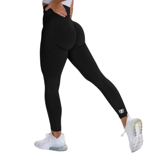 Women Black High Waist Seamless Running / Gym Leggings