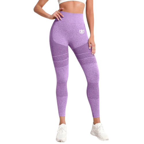 Womens Purple High Waist Seamless Push-Up Booty Lifting Leggings