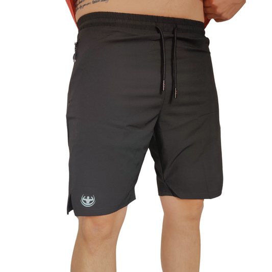 Mens Black Gym / Running Shorts With Zipper Pockets