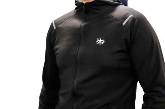 Mens Waterproof Zip-Up Hooded Running/Gym Jacket